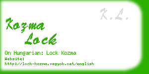 kozma lock business card